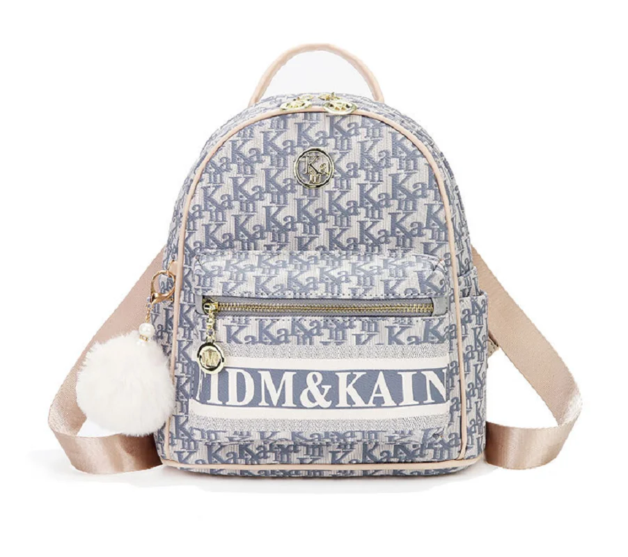 

2026 Korean Women's Fashion Luxury Letter Designer Leather Backpacks High Capacity Double Zipper Shoulder Bags Totes School Bag
