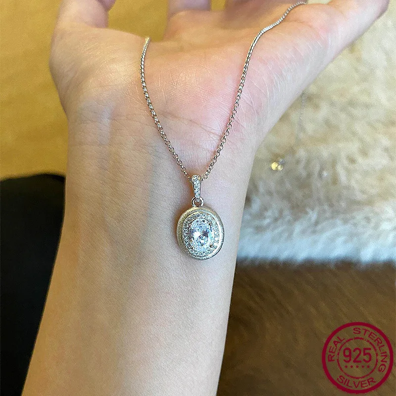 

Новый матовый кулон в форме яйца из стерлингового серебра 925 пробы в стиле ретро 5*7 мм, высококачественное универсальное дизайнерское ожерелье, модная классика