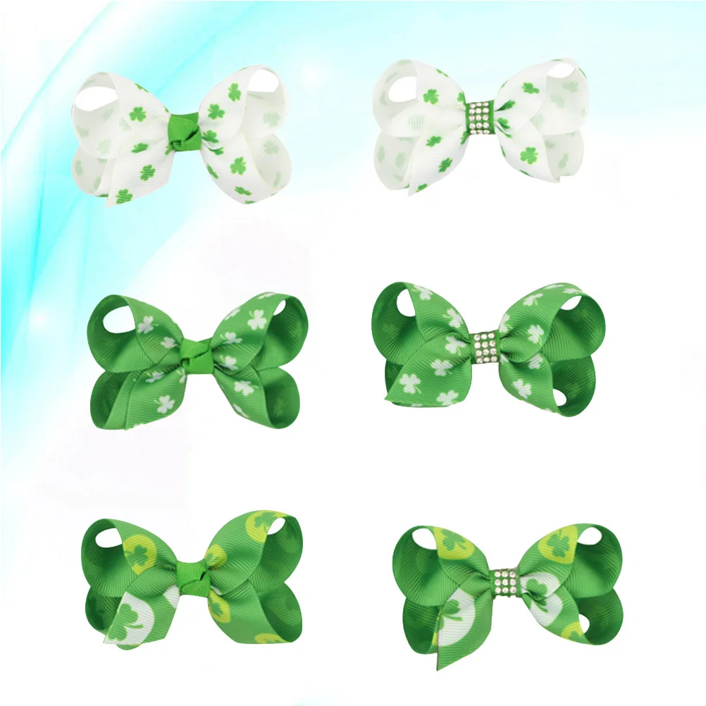 

6 Pcs Clover Hair Clip Pin for St Patricks Day Accessories Clips 8cm
