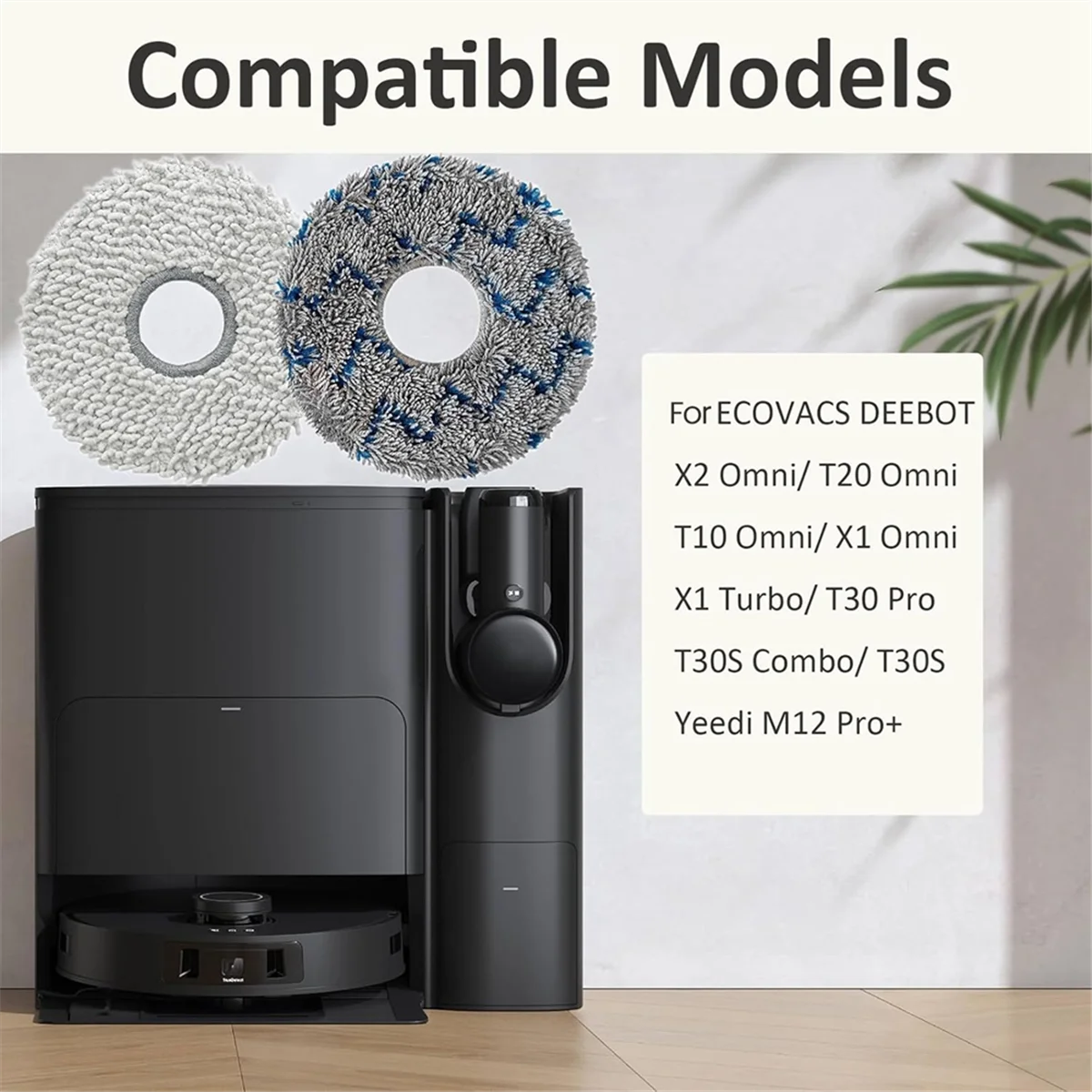BFYLE Mop Pad per Ecovacs Deebot T30 Pro / T30S Combo / T30S / T20 Omni / T10 Omni / X1 Omni / X1 Turbo / X2 Omni Parti
