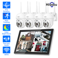 Hiseeu 3/5MP Wireless Security Cameras Kit Outdoor Waterproof IP Camera Surveillance CCTV System Set with 10.1\