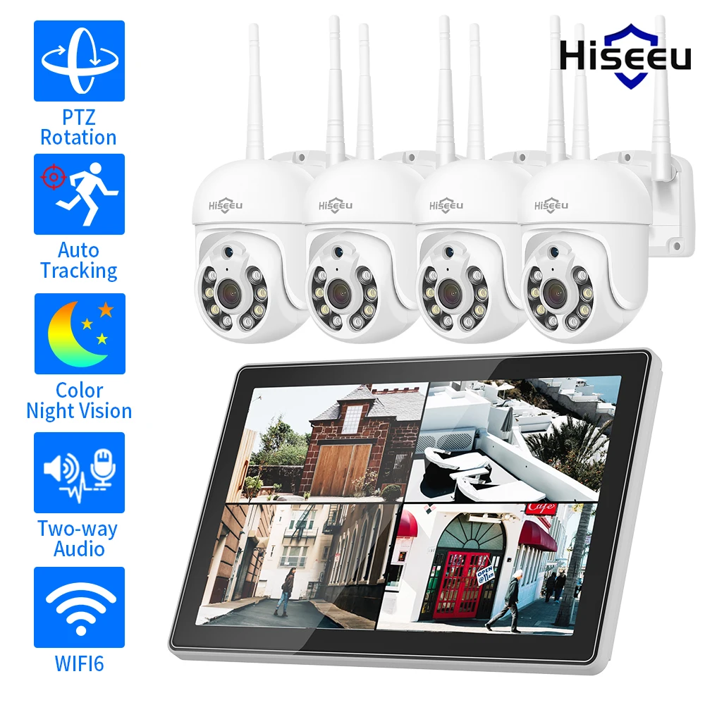 hiseeu wireless security cameras kit camera ip impermeavel ao ar livre vigilancia cctv system grupo 101 monitor 10ch nvr mp 5mp 01