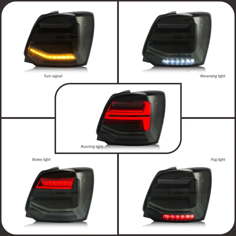 Car Taillight Assembly Dynamic Streamer Turn Signal Indicator Tail Lamp Brake Reverse Fog Running Light For Vw Polo 11-17