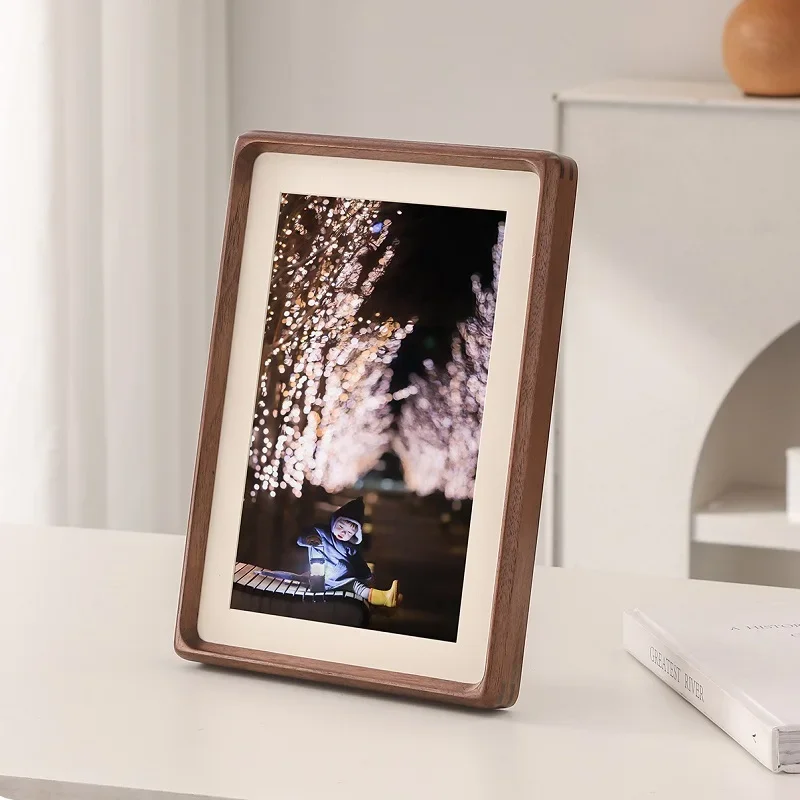 Solid Wood Picture Frame Walnut Corner Frame for Home Display, Durable Photo Frame for Family Decor