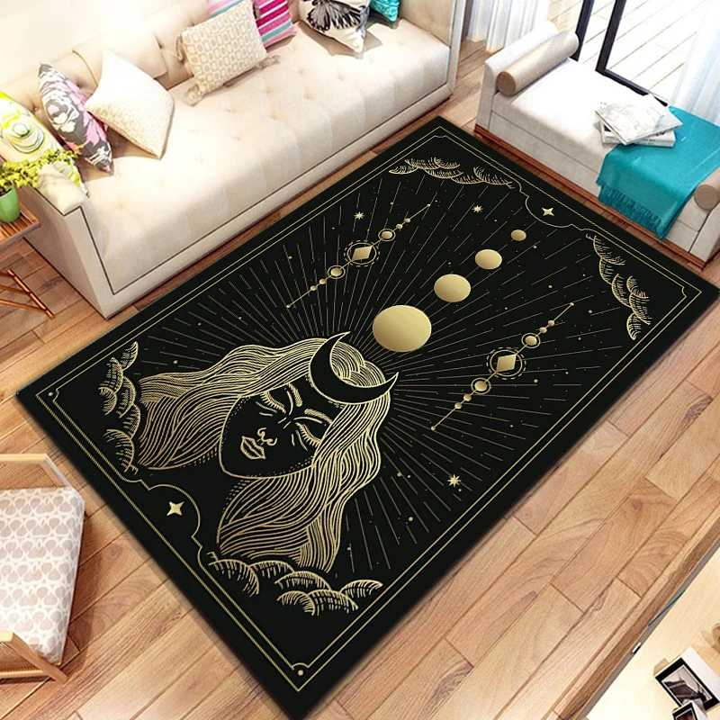 Mysterious symbol divination yoga mat custom Black carpet Non-slip Rug Play Crawl Floor rugs home living room rugs for bedroom