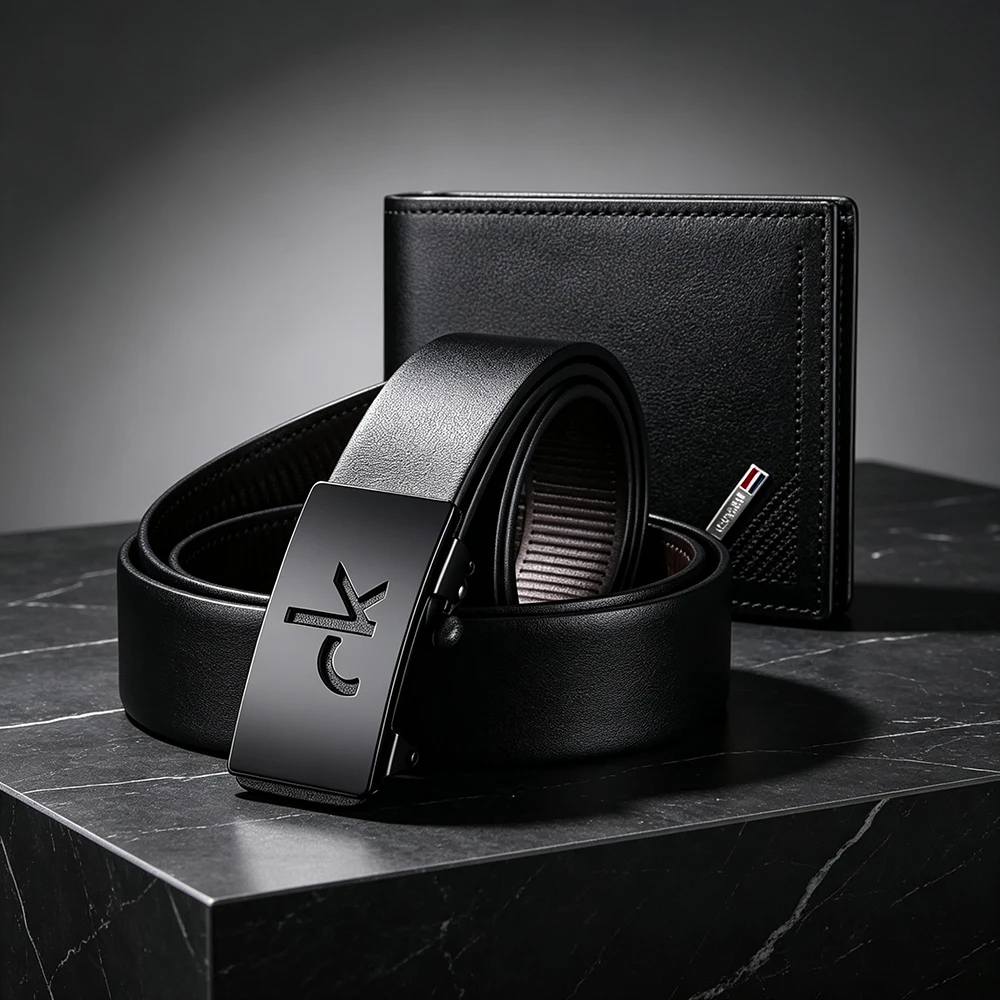 2pcs Men's Trendy Belt Wallet Set Fashion High Quality Men's Formal Occasion Belt Fashion Men's Business Belt Wholesale