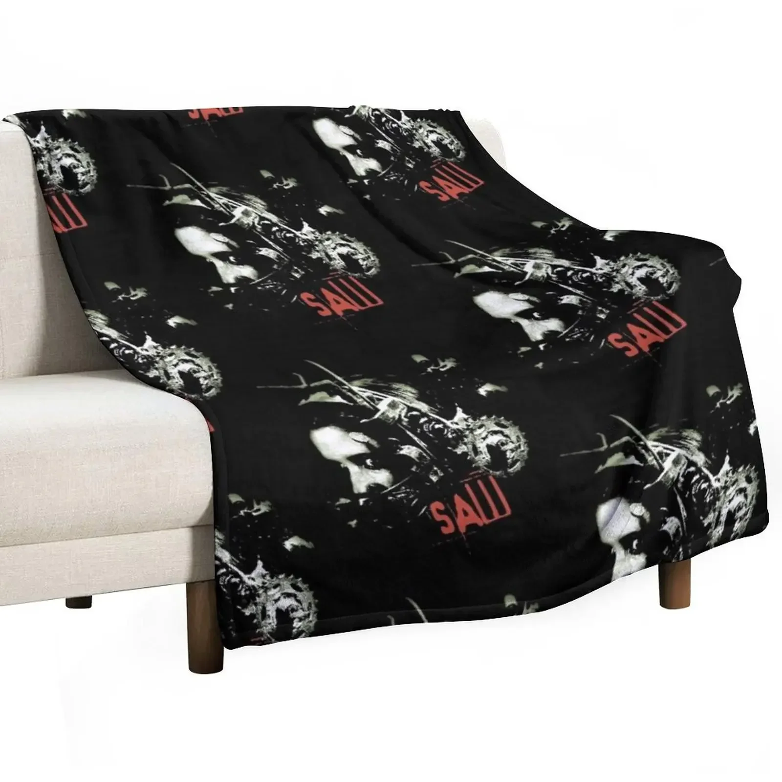 Vintage Saw Movie Throw Blanket Flannel Extra Large Throw Camping Sleeping Bag Decorative Beds Winter beds Blankets