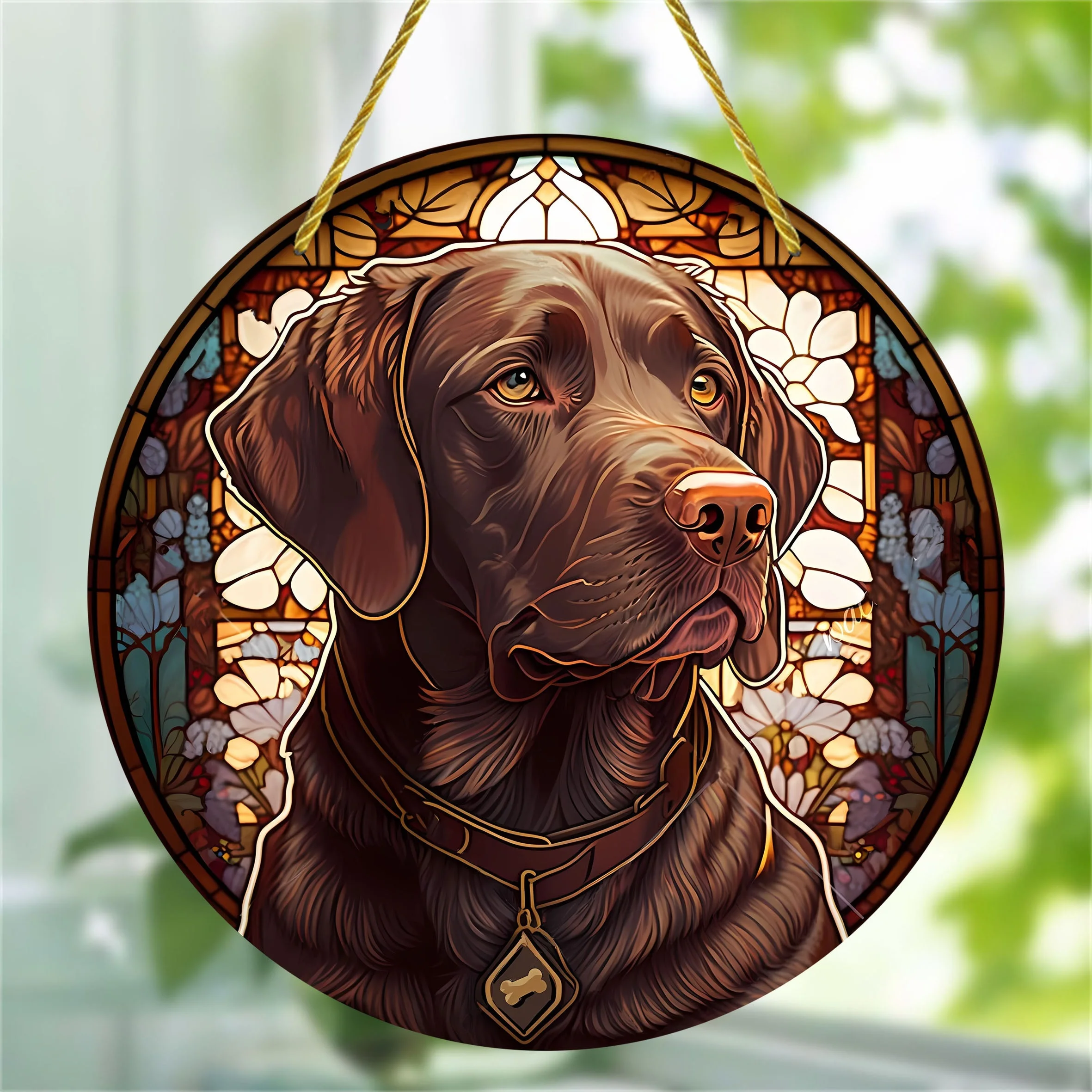 

Black Labrador Retriever Round, Acrylic, Wreath Decor, Windows, Porch, Walls, Home, Room Decor