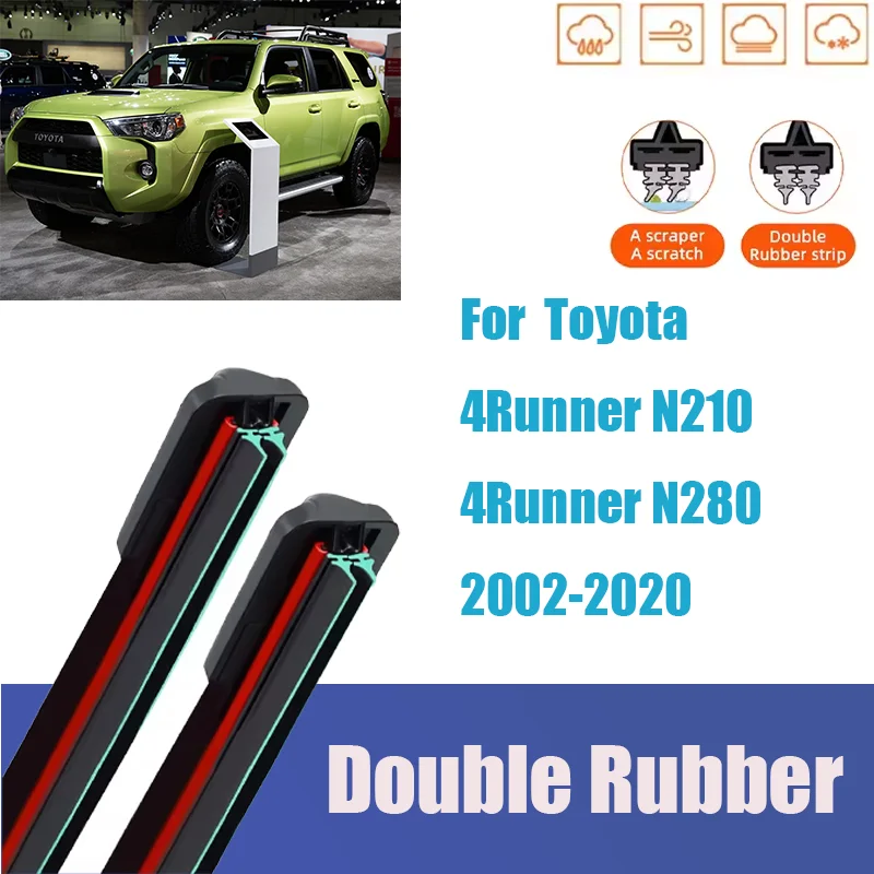 

For Toyota 4Runner N210 4Runner N280 Front Windshield Wiper General Motors Multifunctional Double Rubber Strip Wiper Wholesale