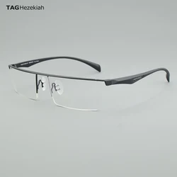 TAG Hezekiah High Quality Titanium Half Frame for Men's Glasses Myopia Eyeglasses on Optical Prescription Eyewear Frame 8332