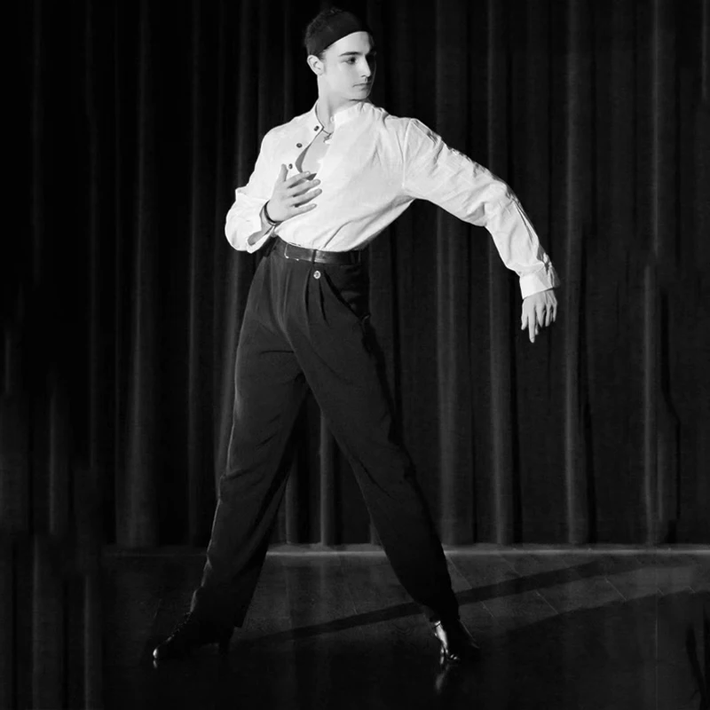 Pantaloni da ballo da sala standard nazionali Pantaloni da ballo latino da uomo Pantaloni da ballo moderni per adulti Samba Abbigliamento da performance sul palco SL9729