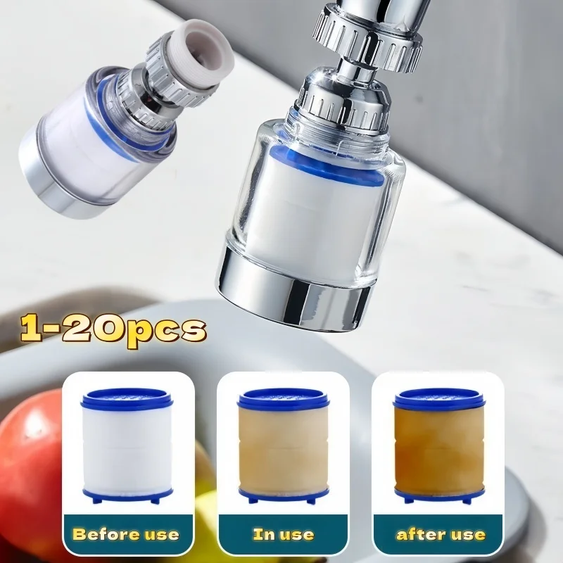 1-20pcs Kitchen Pressurized Bubbler Filter Element Faucet Purifier Shower PP Cotton Filtration Remove Chlorine Heavy Metals