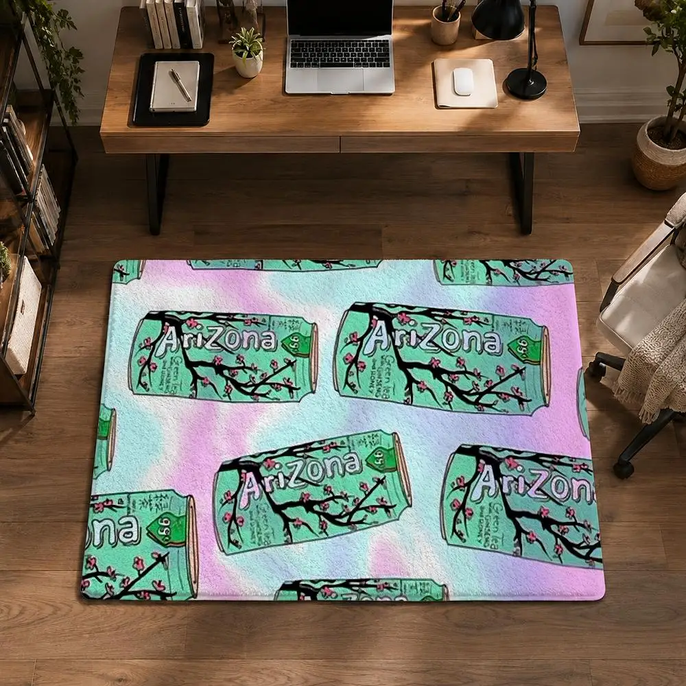 A-Arizona Green Tea Floor Mat Flannel Non-Slip Washable Soft Rug For Bathroom Kitchen Bedroom Living Room Home Decor