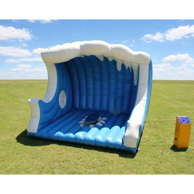 Outdoor Amusement Inflatable Surf Emulator With Protective Safety Pad Commercial Surfboard Game Machine
