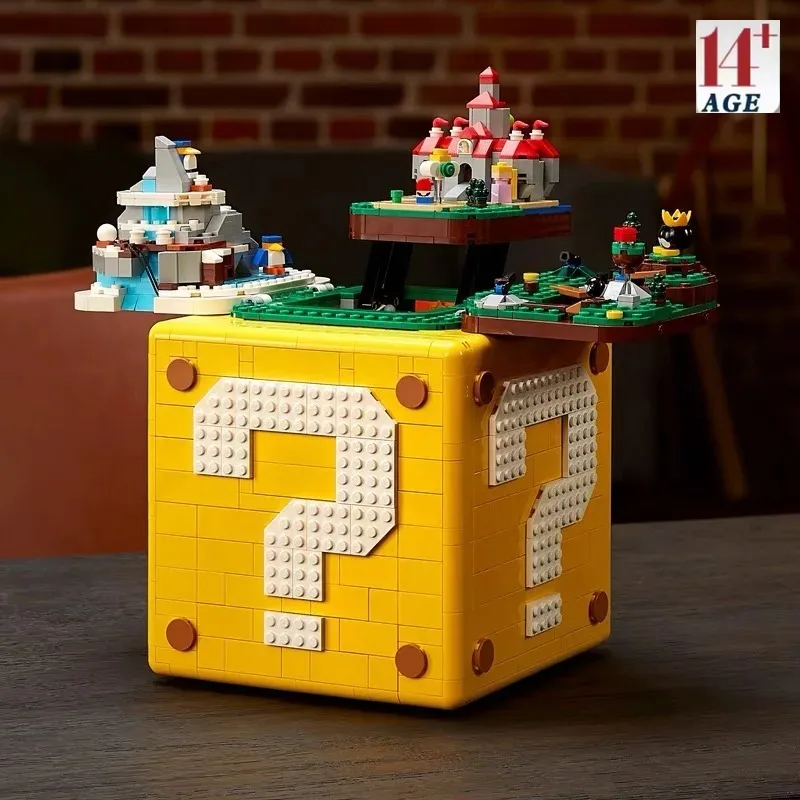 MINISO – bloc de construction avec point d'interrogation 64, briques compatibles 71395, jouets pour garçons et filles, Kit pour adultes, cadeaux de noël pour enfants