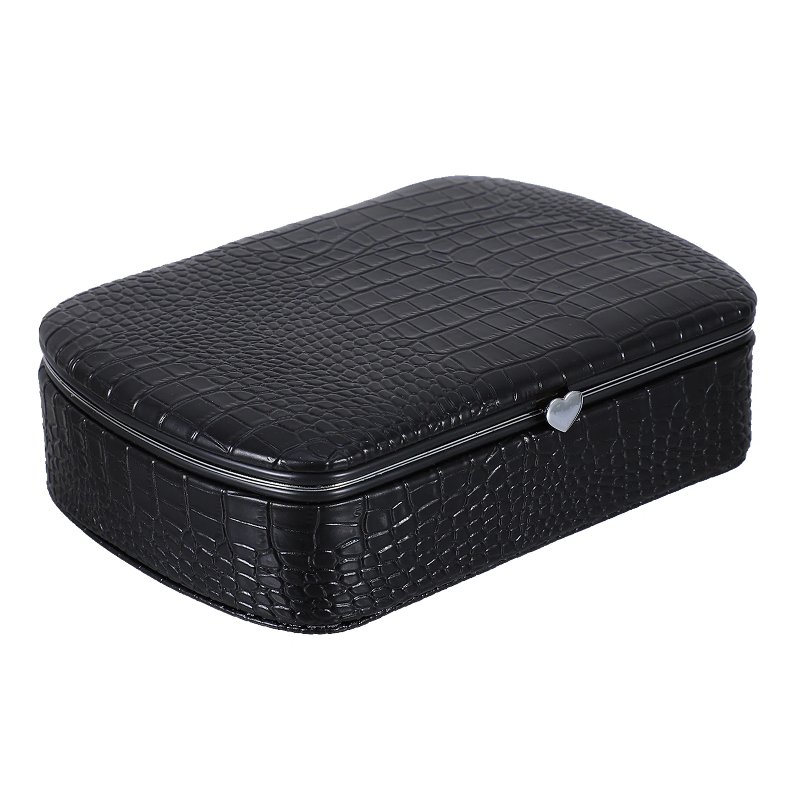 Print Jewelry Box PU Case Alligator Pattern Holder Large Capacity Portable Travel Home Use Earring Ring