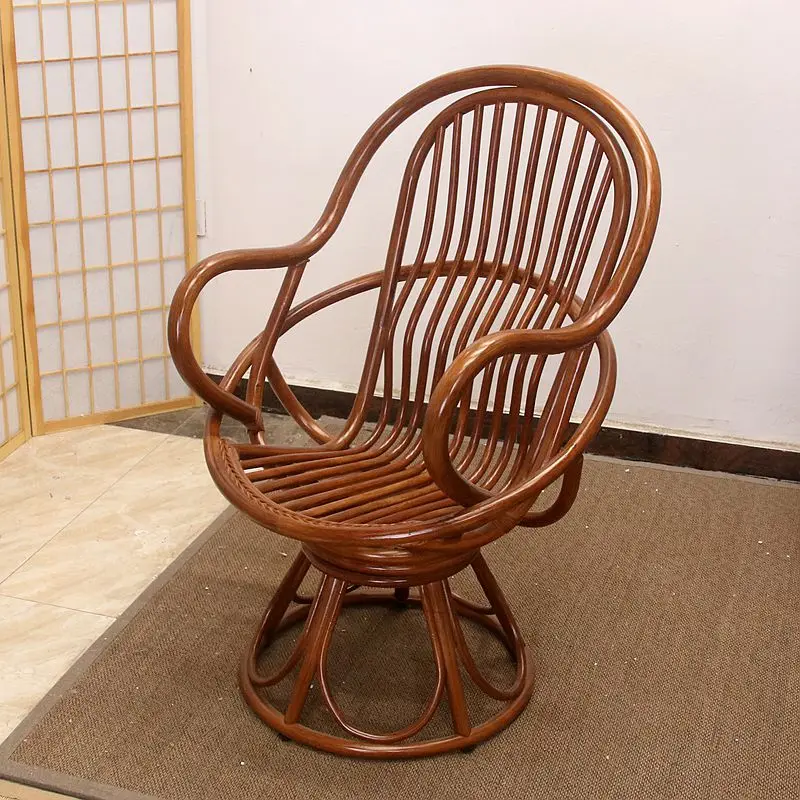 Indonesian Vine Chair Natural Vine Spinning Chair Backrest Elderly Chinese Balcony Table