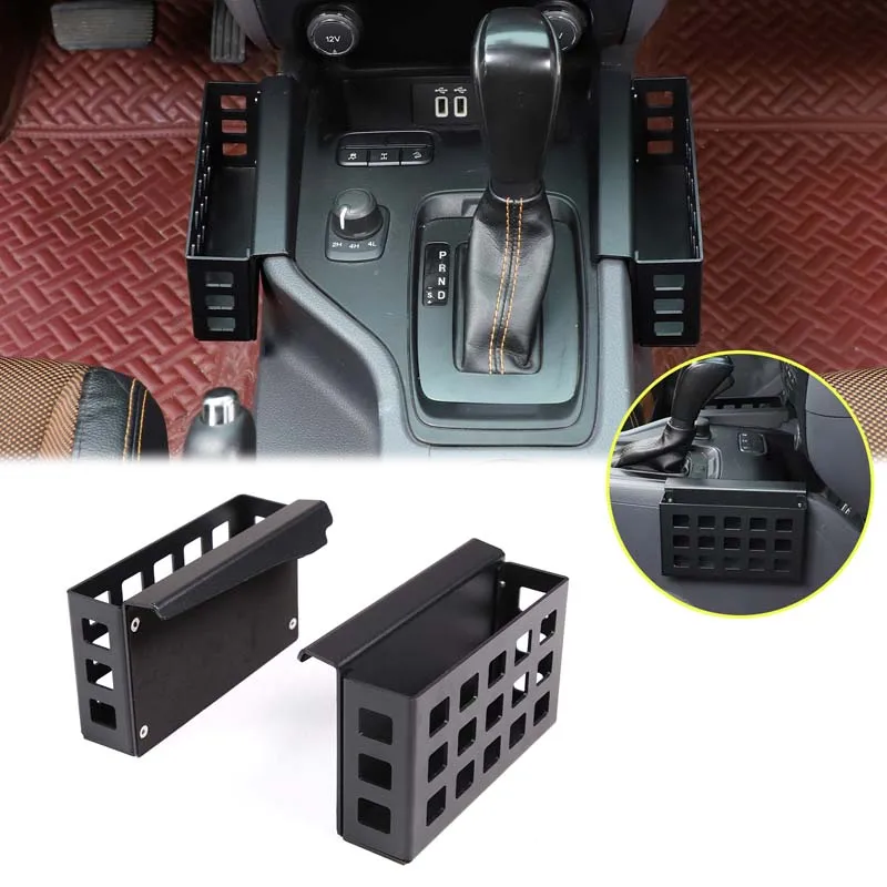 For Ford Ranger Wildtrak 2015-2021Center Console Side Storage Box Multi-Function Mobile Phone Tray Car Aluminum Accessories