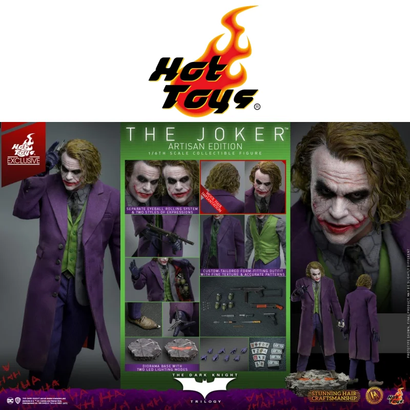 IN STOCK HOTTOYS HT DX32 DX33 1/6 Glue Hair The Joker Action Figure Detective Comics Dark Black Villain Delicate 12