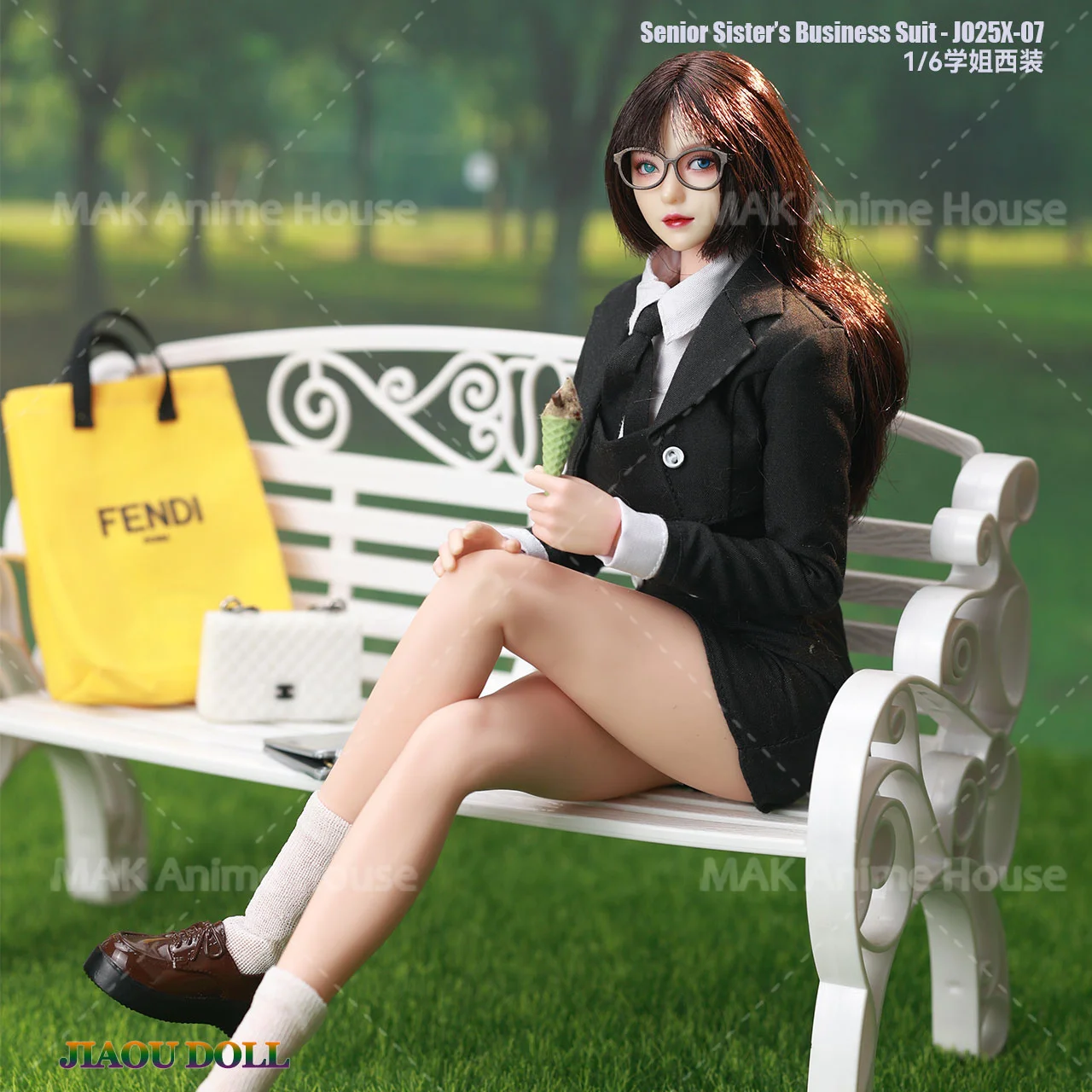 

JO25X-07 1/6 Senior Sister's Suit Shoulder Strap Short Skirt Shirt Tie Clothes Model fit 12'' Female Soldier Action Figure Dolls