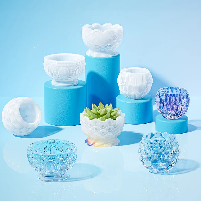 DIY Epoxy Resin Silicone Molds for Lace Leaf Dish Spoon Embossed Bowl Candle Holder Potted Plant Storage - Multi-Use Home Craft