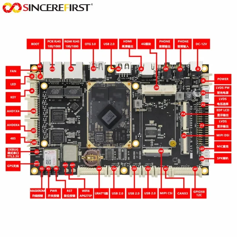 Carte de développement RK3588S Tech, 8 Go de RAM, Linux5.10, Android 12, Rockchip Core Board, RK3588S, Connaissance à chaud