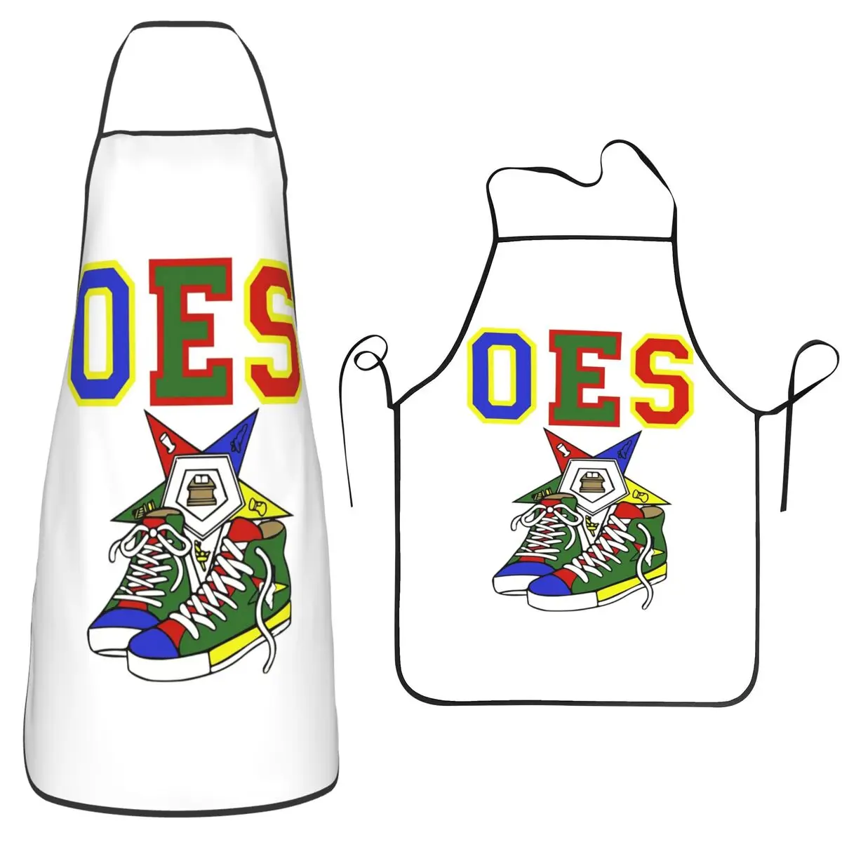 OES Emblem Order Of The Eastern Star Aprons Chef Cooking Tablier Waterproof Bib Kitchen Cleaning Pinafore for Women Men Painting