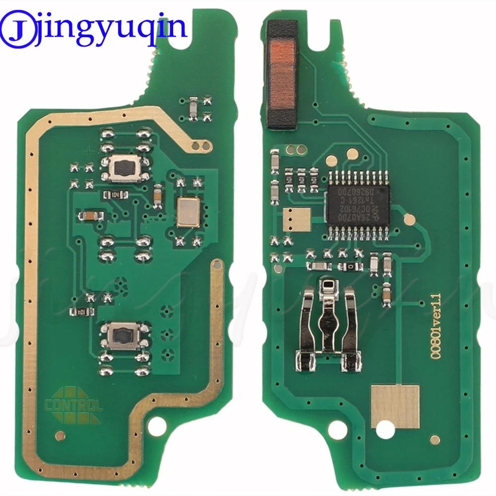 Jingyuqin 2ปุ่ม Auto Kunci Remote Mobil Fob 433MHz ASK ID46ชิปสำหรับ Peugeot 207 307 SW สำหรับ Citroen Jumpy HU83ใบมีด CE0536