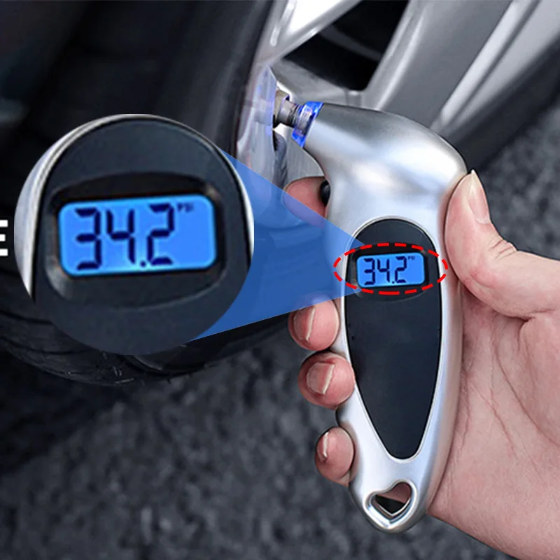 

New Digital Tire Pressure Gauge 0-150 PSI Backlight High-precision Car Barometers Tester Gauge Air Pressure Meter LCD Display