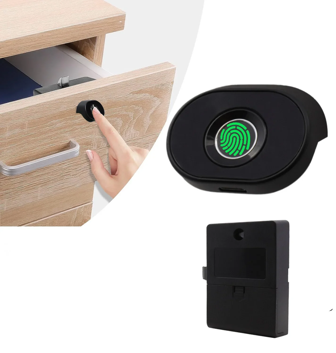 

Semiconductor Candado Con Huella Digital Biometric Smart Fingerprint Locker Lock For Drawer And Cabinet