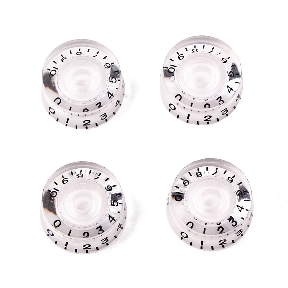 4Pcs Electric Guitar Knobs Volume Tone Control Set Acrylic Rotary Knobs Number Printed for Guitar Parts Replacement Comfortable