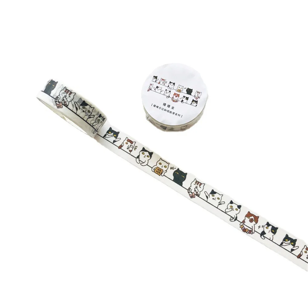 Zelfklevend meisjescollage Decoratief Japans papier Gemakkelijk te gebruiken Collage Kantoor Culturele en educatieve benodigdheden Kat