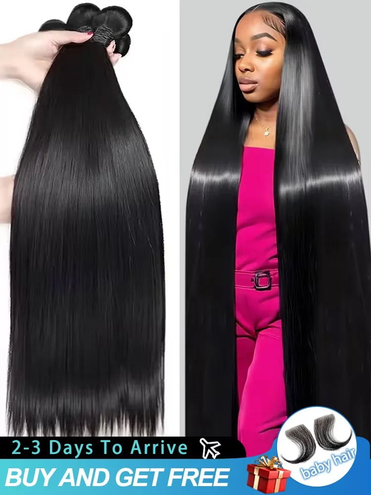 3, 4, 5 шт., прямые пучки человеческих волос 16А, 100% необработанные пучки волос бразильского плетения, 36 дюймов, наращивание волос, оптовая продажа