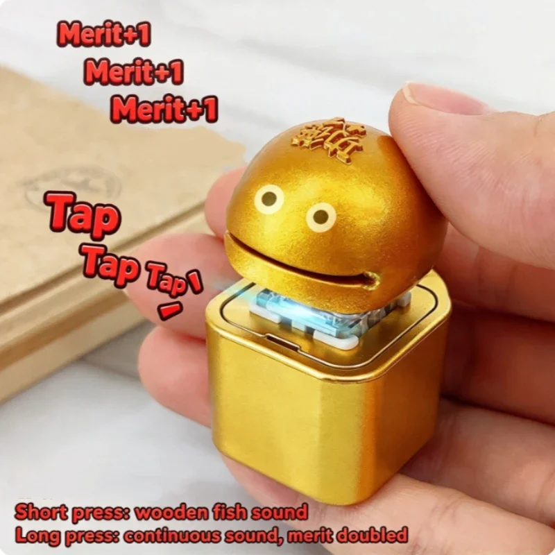 Stress Relief Fidget Humorous Antistress Wooden Fish Keychain Key Cap Clicker LED Keycap Keyboard Key Caps Bag Charms Pendants