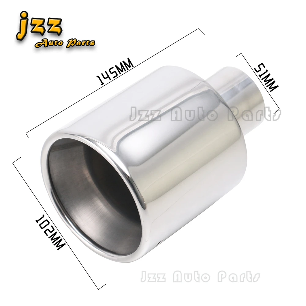 Stainless Steel Car Exhaust End Tip Interface 51mm 76mm Round Outlet Universal Muffler Tail Pipe