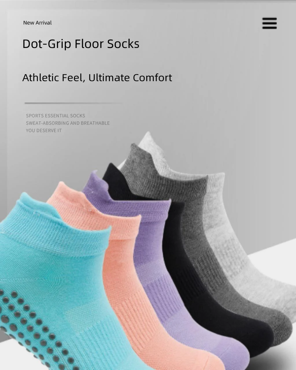 Women's yoga socks - Anti-slip silicone fitness professional training running Pilates foot protection short socks