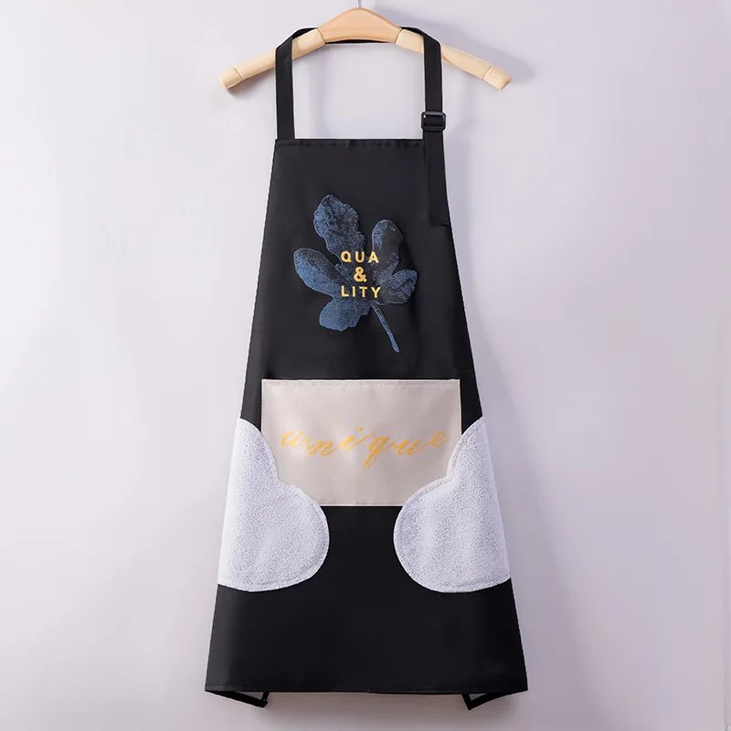 Kitchen Apron Men Women\'s Kitchen Waterproof and Oil-proof Household Can Wipe Hands Adjustable Shoulder Straps Sleeveless Aprons