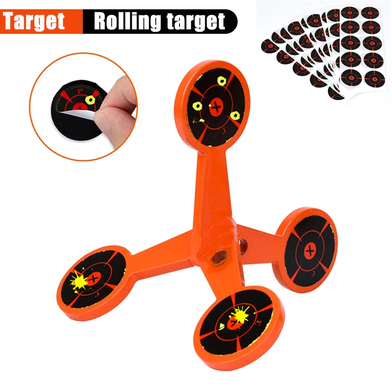 Rolling Target Hunting Shooting Metal  Set  ‘Walk’ Rolling Target Multi Sided Shooting Simple Set Slingshot Pneumatic Accessory