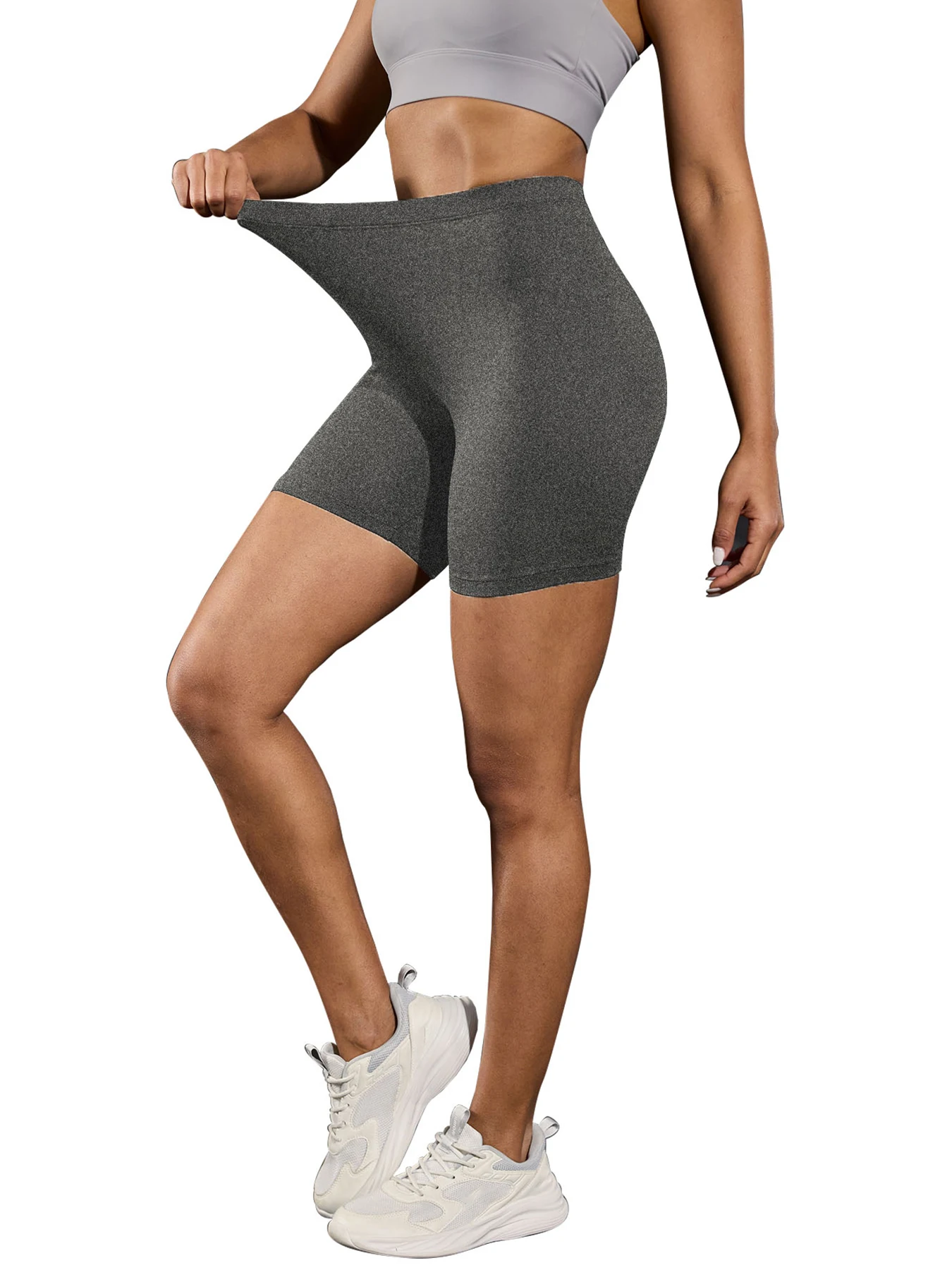 

Women's Super Soft Biker Shorts High Stretchy No See Through Workout Running Yoga Athletic 6"Inseam Push Up Gym Fitness Pants