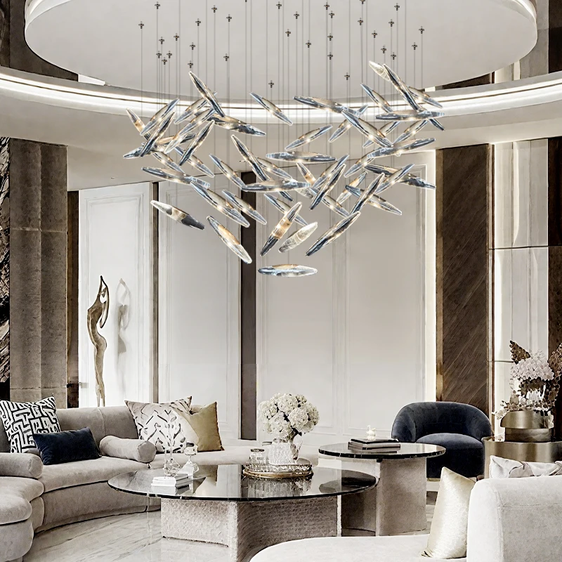 

Luxury Crystal Long Bar Pendant Lamp 2025 New Designer Luster Stainless Steel Ceiling Light 3 Colors for living room Staircase