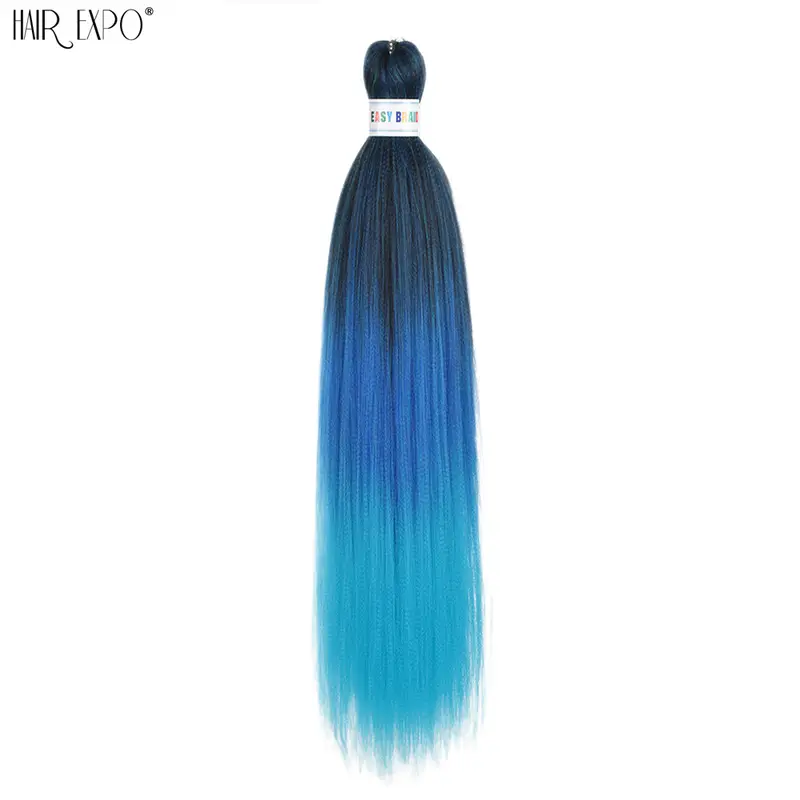 26Inch Easy Braids Hair Synthetic Colourful Pre Stretched Braiding Hair Extensions Jumbo Braids Ombre Yaki Long Straight Hair - Image 77