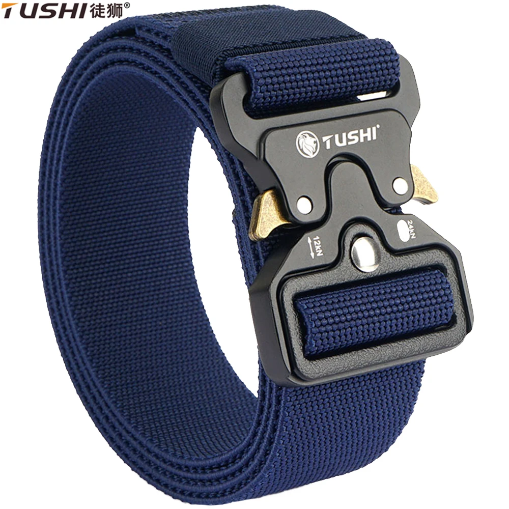 

TUSHI 2025 New Elastic Belt for Men Aluminum Alloy Quick Release Buckle Unisex Hiking Belt Military Tactical Belt Stretch Girdle