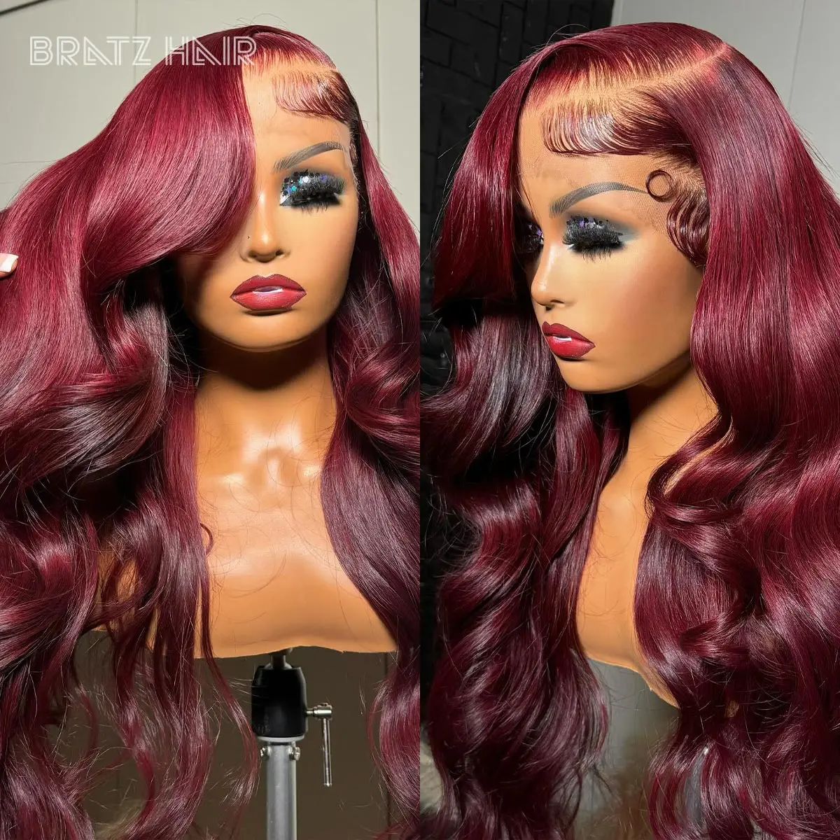 

180 250 Body Wave Burgundy 13x6 13x4 Lace Frontal Human Hair Wig for Women Brazilian 99j Red Wine Colored 4x4 Lace Closure Wigs