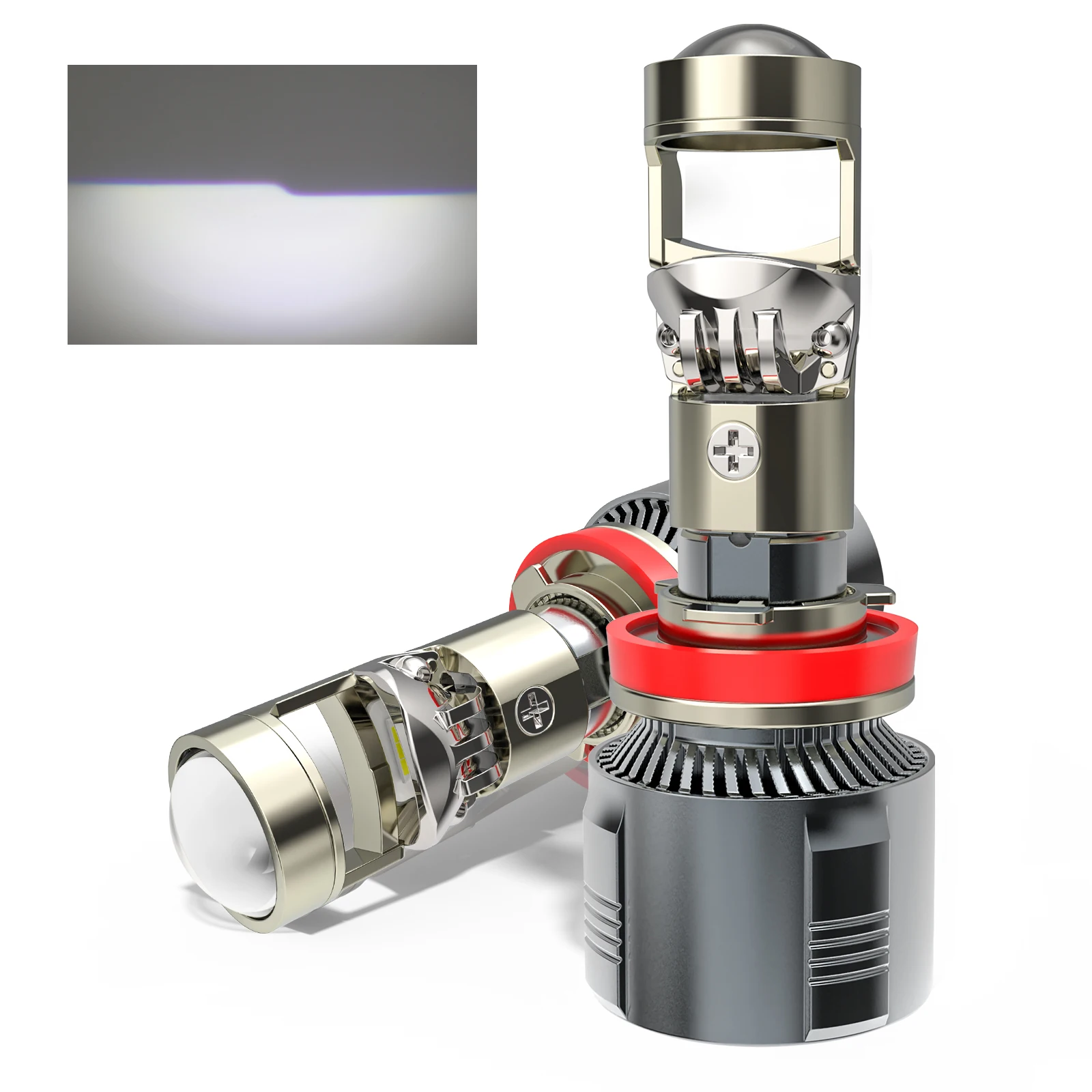 

UNI-SHINE H7 Car LED Headlight Projector Lens H4 H11 9005 6500K Driving Light Bulb LHD Turbo Fan Low High Beam Canbus 12V 24V