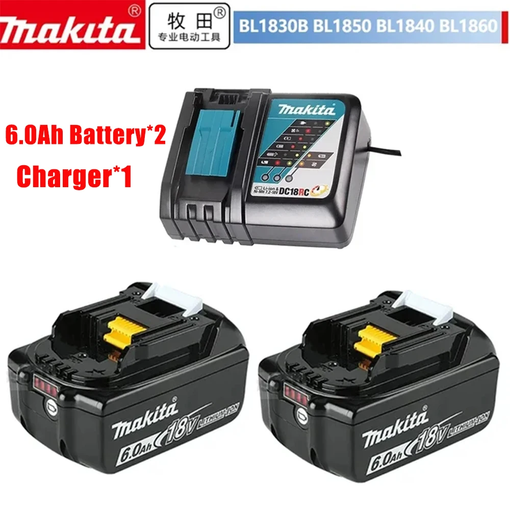 

Makita-100% Original Rechargeable Power Tool Battery, Replaceable LED Lithium-ion, 6.0 Ah 18V LXT BL1860B BL1860BL1850