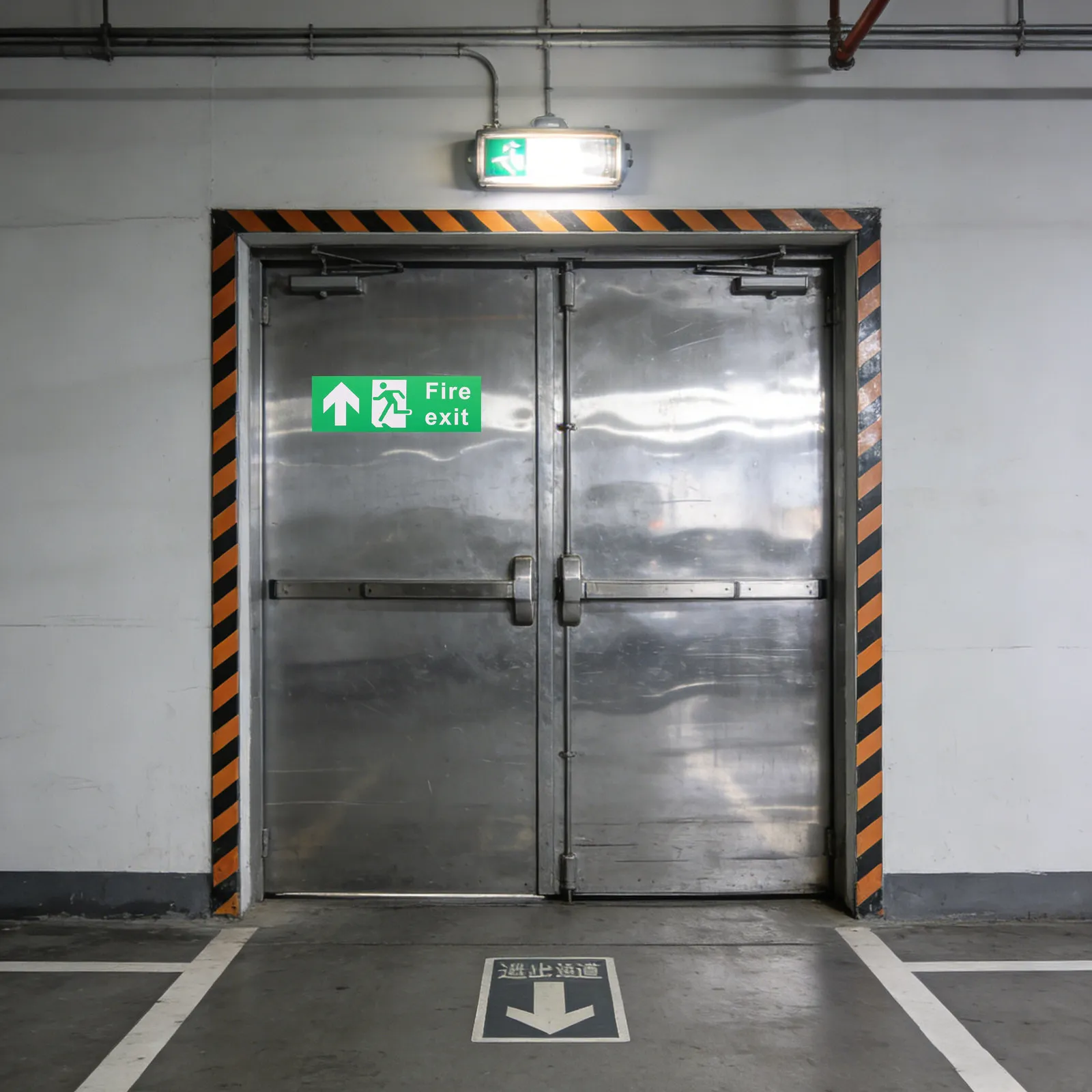 

21Pcs Fire Exit Signs Public Safety Indicator Sticker Adhesive Emergency Evacuation Arrows for Office School Commercial
