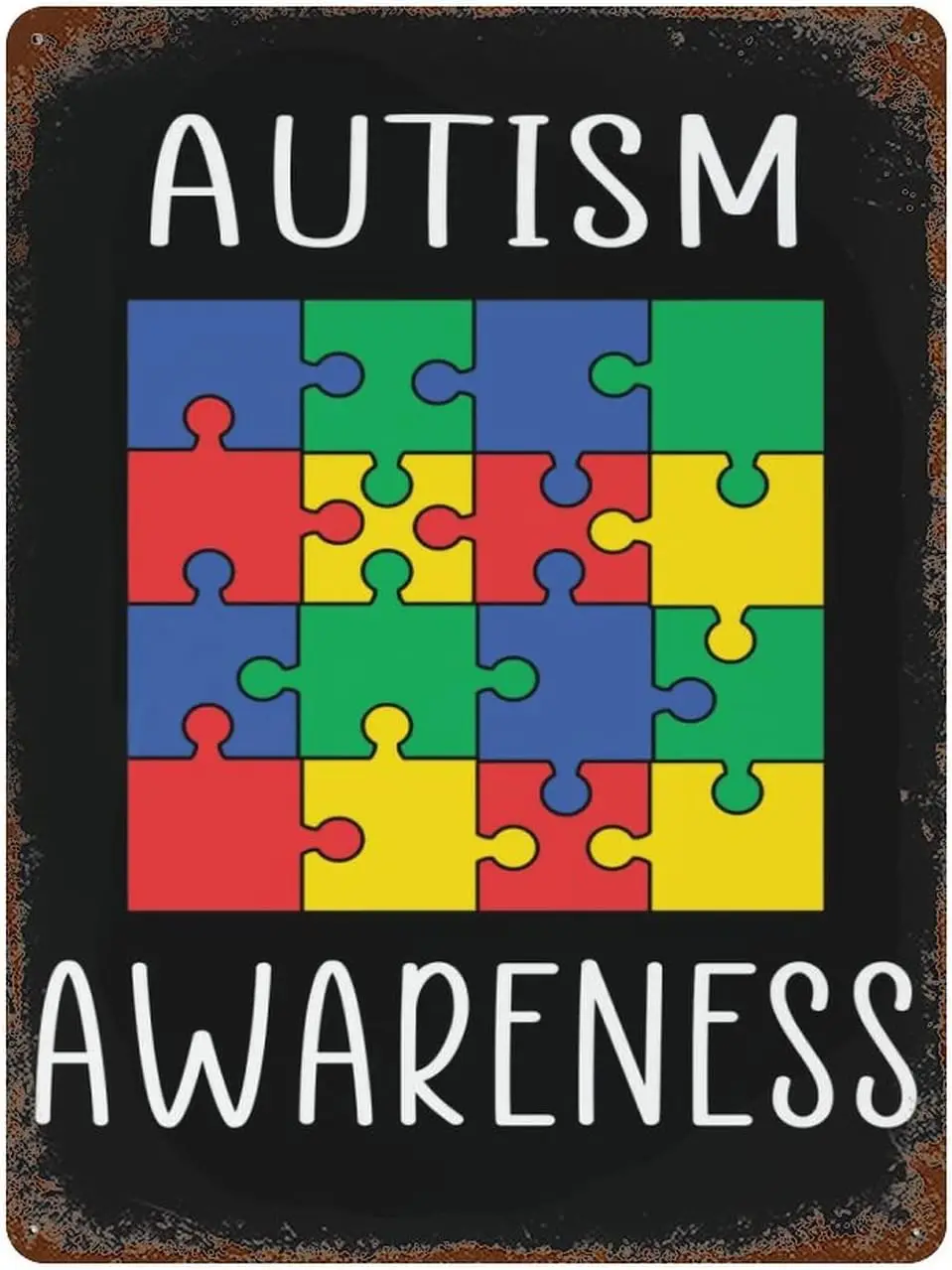 Y1,Man Cave Stuff Autism Awareness Metal Signs  Love Autistic Child Vintage Tin Sign for Garage Man Bar Kitchen