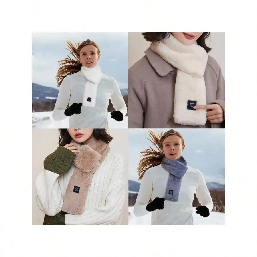 Outdoor Warm Electric Heating Scarf Heating Pads 3 Gear Heating USB Heater Thermal Shawl Neck Brace Warm Bib For Women Men