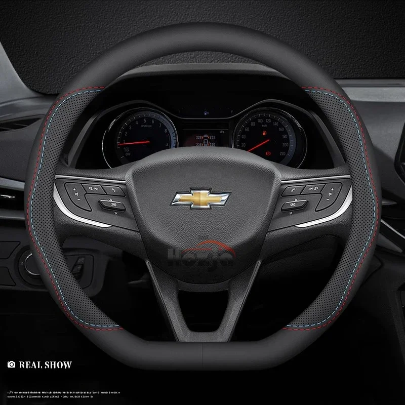 Funda de Cuero para Volante de Coche para Chevrolet Traverse Z71 RS Premier Onix Joy City Express Cruze Malibu, Accesorios para Auto