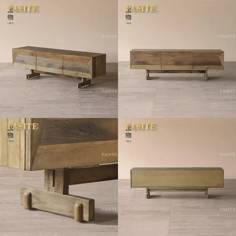For Japanese Wabi Sabi Style Ancient Wood TV Cabinet Retro Antique Replica Old Wood Furniture Living Room Homestay Decor